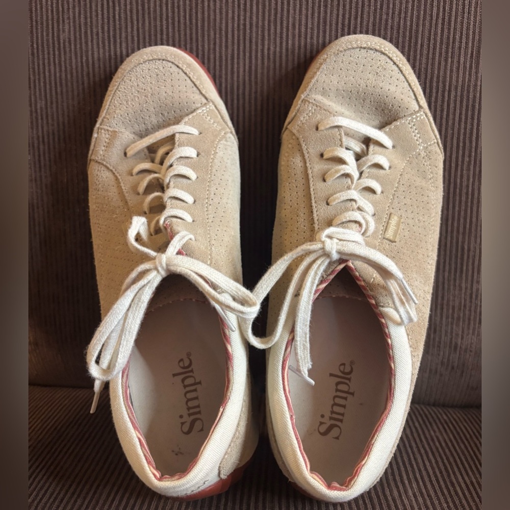 Simple Cream Casual Sneakers